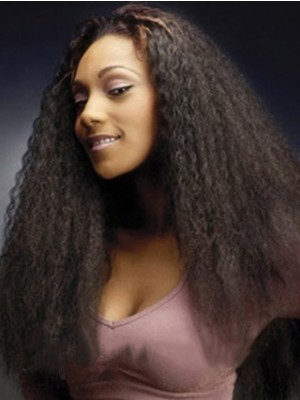 Long Curly No Bang African American Lace Wig