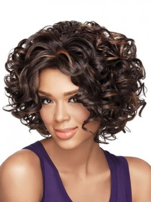 Curly Chin-Length Synthetic Wig
