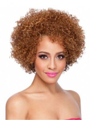 Medium Curly African American Wigs