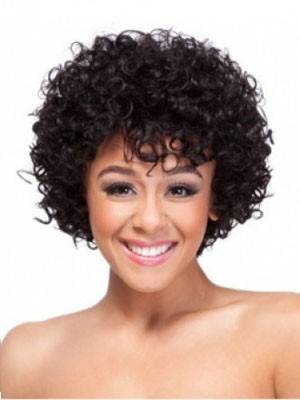 Curly Medium African American Wig