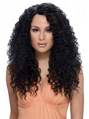 Layered Curly Long Synthetic African American Wig