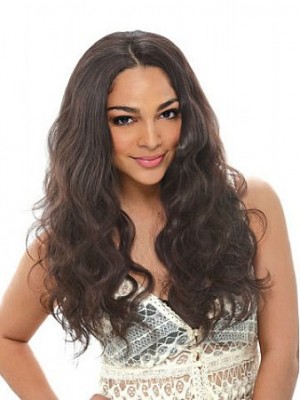 Middle Part Wavy Synthetic Capless Wig