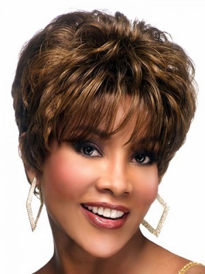 Short Cut Lace Front Wavy African American Wig