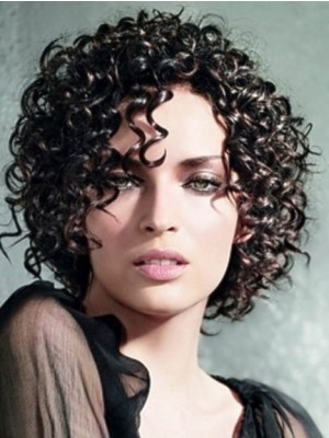 Black Curly Synthetic Capless Wig