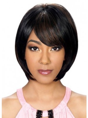 Straight Synthetic Capless Wig With Bangs