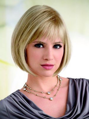 Short Straight Lace Front Mono Top Synthetic Wig