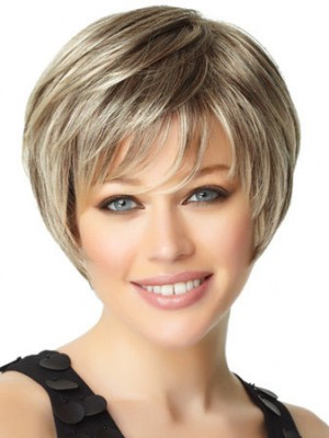 Synthetic Straight Layered Bob Wig