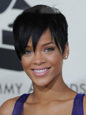 Rihanna Hairstyle Lace Front Short Straight Wig