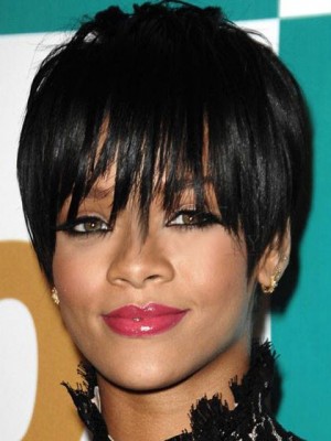 Rihanna Hairstyle Straight Short Capless Wig