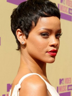 Rihanna's Short Capless Synthetic Wig