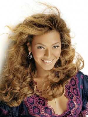 Beyonce Hairstyle Long Wavy Blonde Lace Wig