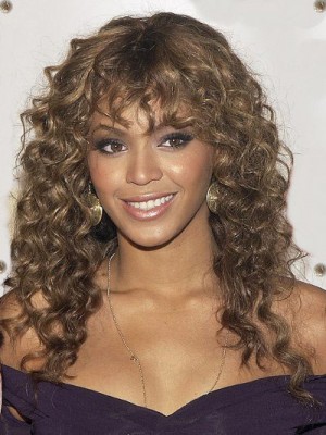 Beyonce Long Wavy Hairstyle 100% Human Hair Monofilament Wig