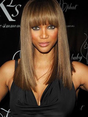 Tyra Banks Remy Hair Long Straight Full Lace Wig