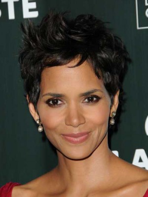 Halle Berry's Synthetic Short Wavy Hairstyle Wig