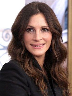 Julia Roberts Delicate Wavy Lace Front Human Hair Wig