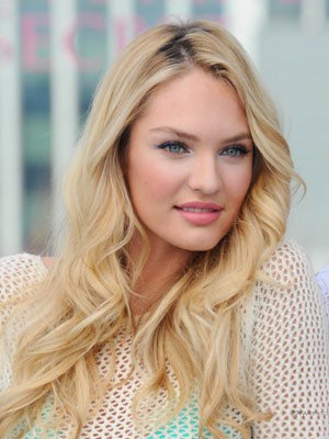 Candice Swanepoel Long Lace Front Wavy Synthetic Wig