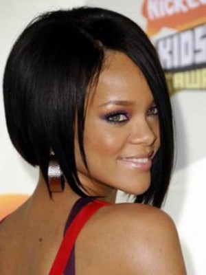 Rihanna Short Straight Full Lace Wig Natural Wigs