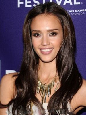Jessica Alba Long Synthetic Straight Lace Front Wig