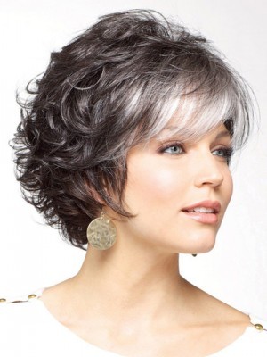 Short Curly Synthetic Gray Wig