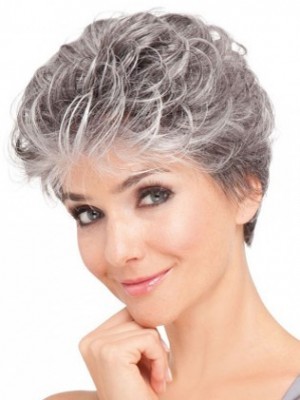 Wavy Front Lace Synthetic Gray Wig
