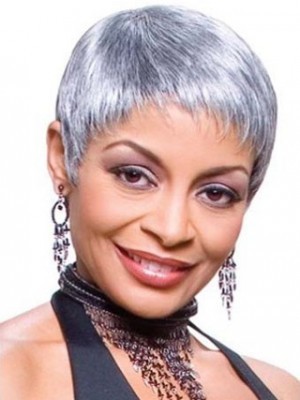 Super Short Synthetic Silver Wig