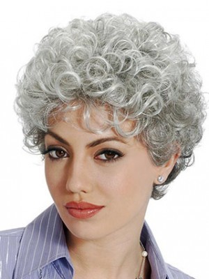 Sophisticated Curly Gray Wig