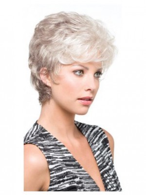 Synthetic Carefree Side Parting Gray Wig