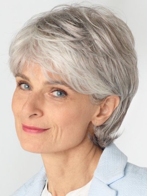Straight Lace Front Grey Wig For Women