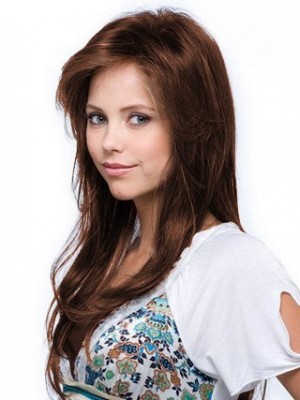 Long Straight Relaxed Layers Straight Human Hair Wig