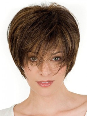 Womens Short Crop Lace Front Remy Hair Wig