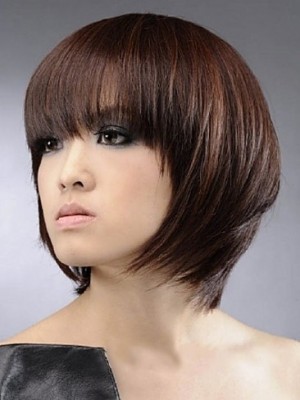 Short Straight Capless Remy Hair Wig