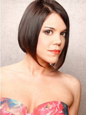 Short Lace Front Straight Remy Human Hair Wig