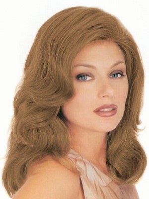 Mid-Length Wavy Front Lace With Mono Human Hair Wig