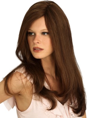 Straight Human Hair Capless Wig Without Bangs