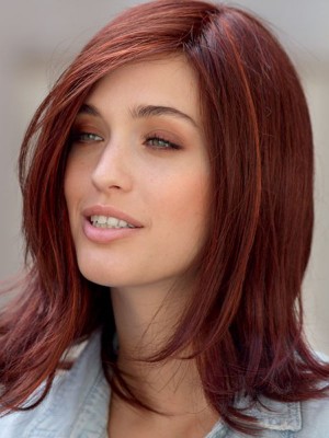Red Straight Lace Front Human Hair Wig