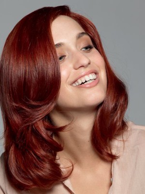 Red Lace Front Wavy Human Hair Wig