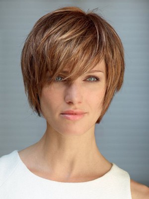 Chic Short Straight Lace Front Human Hair Wig