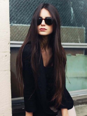 Extra Long Straight Lace Front Human Hair Wig