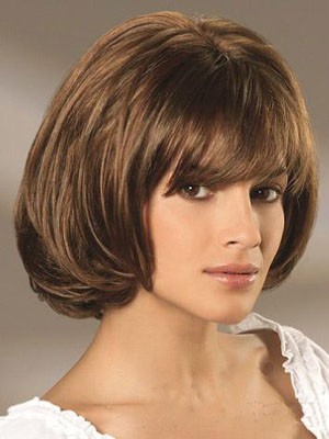 Remy Human Hair Wavy Capless Wig With Bangs