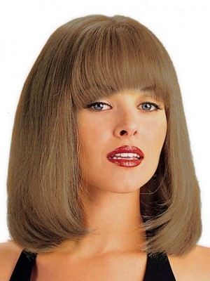 Shoulder-Length Lace Front With Mono Human Hair Wig