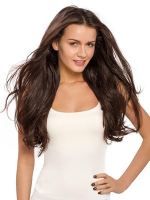 Long Middle Part Wavy Human Hair Lace Front Wig