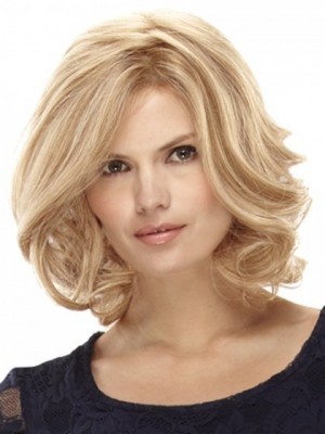 Shoulder Length Front Lace With Mono Human Hair Wig