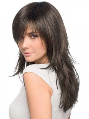 Long Textured Layered Front Lace Human Hair Wig