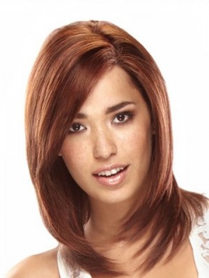 Shoulder-Length 100% Human Hair Lace Front Wig