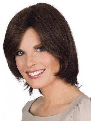 Lace Front Remy Human Hair Wig With Side Swept Fringe