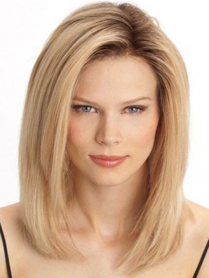 Medium Lace Front Straight Remy Hair Wig
