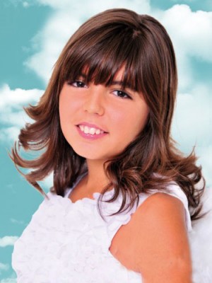 Long Brown Lace Front Remy Hair Kids Wig
