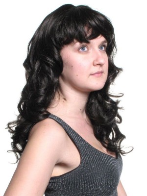 Black Long Wavy Lace Front Remy Hair Wig