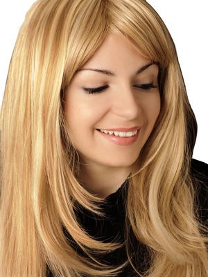 Lace Front Feathered Straight Synthetic Long Wig