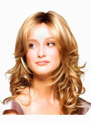 Centre Parting Hairstyle Synthetic Wavy Lace Wig